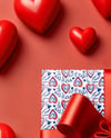 Gift Box with Red Hearts Mockup