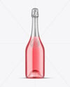 Clear Glass Pink Champagne Bottle Mockup