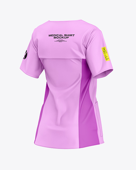 Women's Medical Shirt Mockup - Back Half Side View - Athletic+Works+-+Athletic+Works+Women's+Athleisure+...