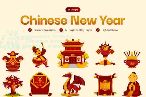 Chinese New Year Illustrations - Culture clipart