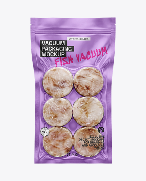 Vacuum Pack with Frozen Fish Mockup