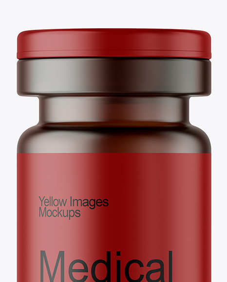 Frosted Amber Glass Medical Ampoule Mockup
