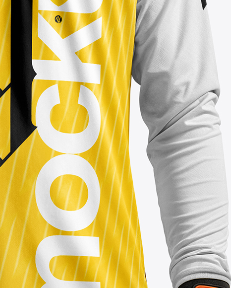 Soccer Goalkeeper Wearing Long Sleeve Jersey and Shorts Mockup