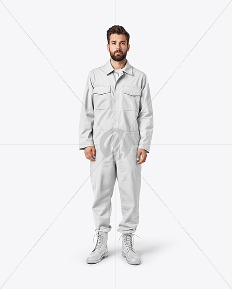 Man Wearing a Coverall Mockup