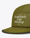 Ripstop Snapback Cap Mockup - Half Side View