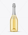 Clear Glass White Champagne Bottle Mockup
