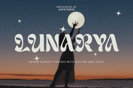 Lunarya - Unique Display Font - Bold font