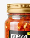 Clear Glass Jar with Tomato Bruschetta Mockup