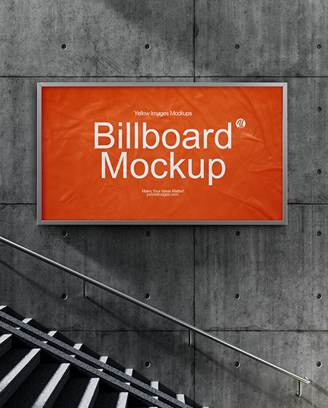 Billboard in Underground Passage Mockup - Billboard mockup