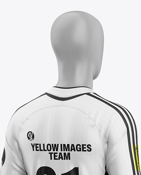 Full Soccer Kit w/ Mannequin Mockup - Back Half Side View