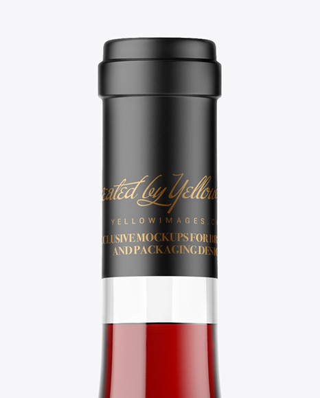 Clear Glass Red Wine Bottle Mockup