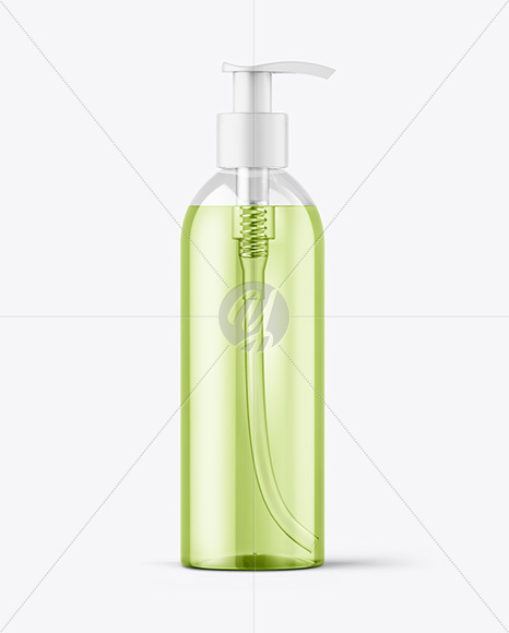 Clear Cosmetic Bottle with Pump Mockup