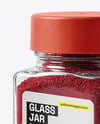 Square Glass Jar with Sumac Spice Mockup