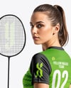Woman Wearing Badminton Uniform Mockup