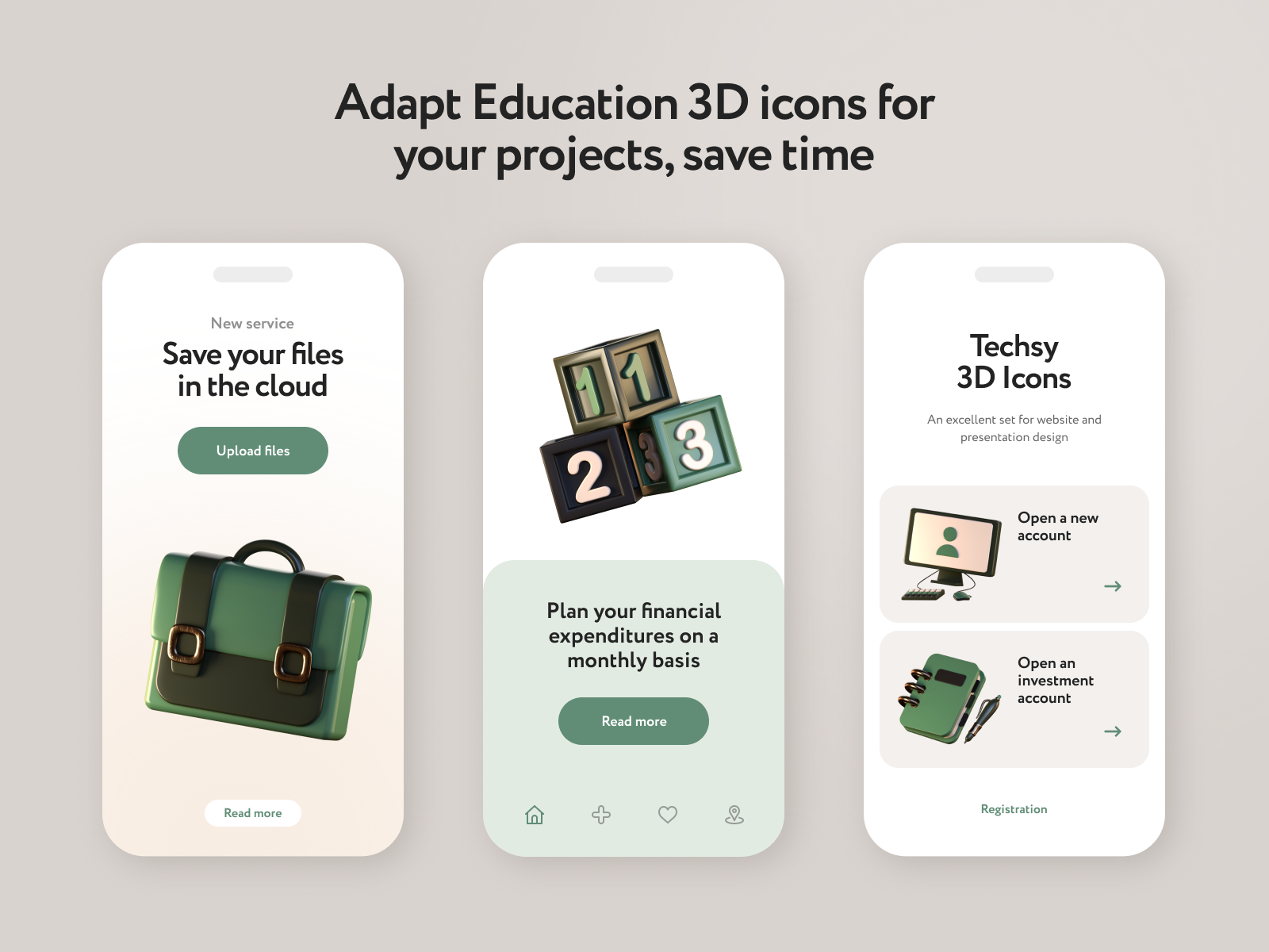Retsy Education 3D Icons