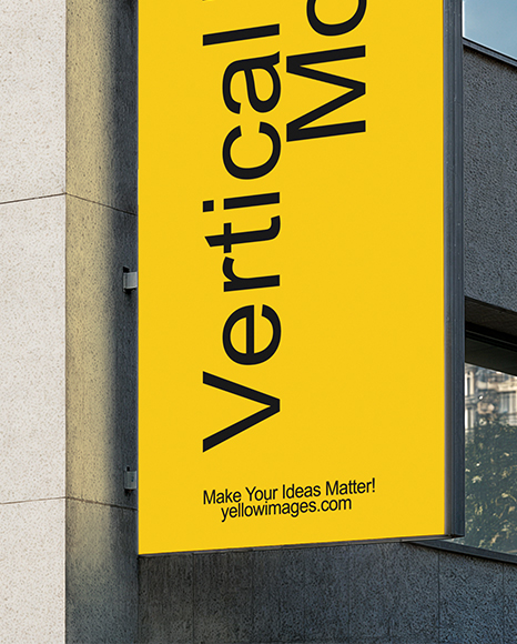 Outdoor Vertical Building Billboard Mockup