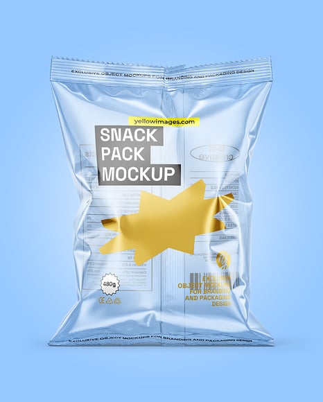 Transparent Clear Plastic Snack Bag Mockup