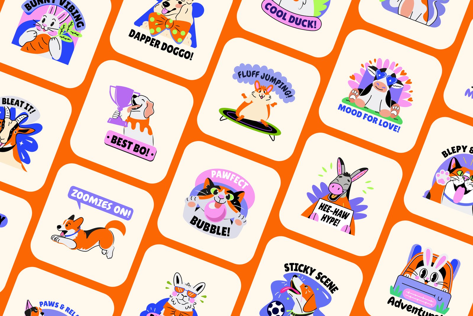 Pet and Animal Stickers Set
