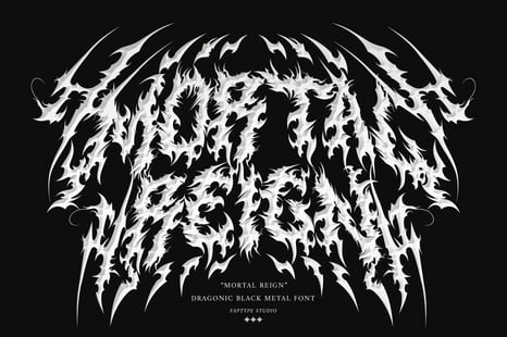 Mortal Reign | Dragonic Black Metal Font - Creative Store