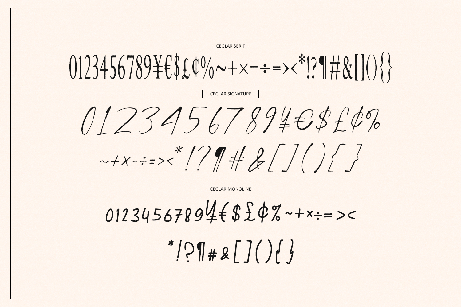 Ceglar – Font Trio Unique Styles