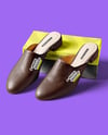 Pair of Mules with Shoe Box Mockup