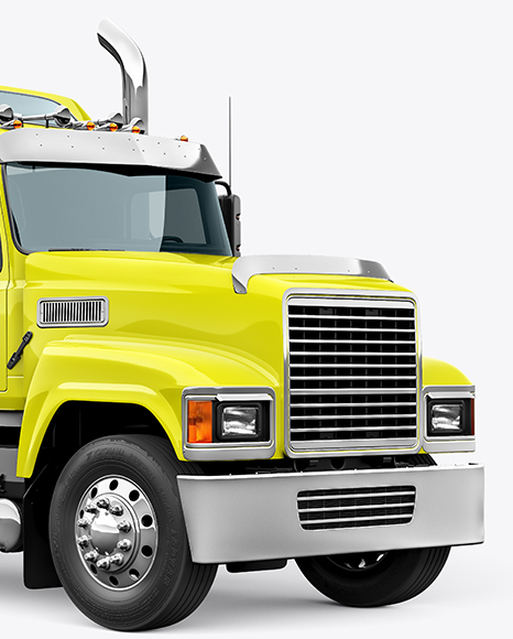 Truck Semi Trailer Mockup - Half Side View