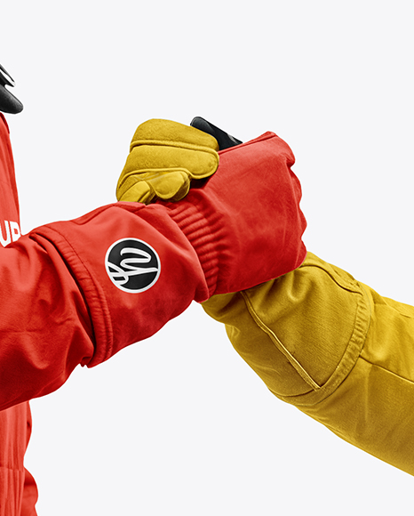 Two Men Wearing Racing Kits Mockup