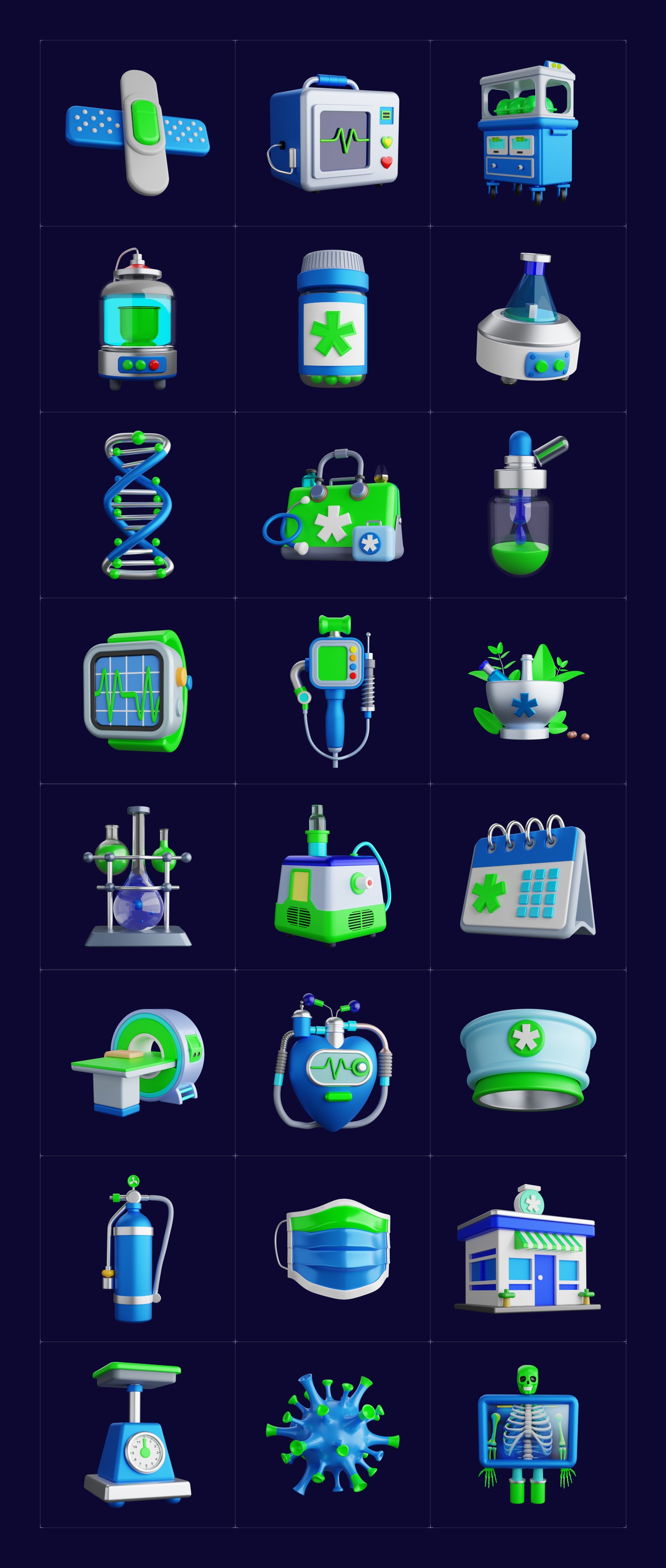 3D Medical Icons Collection