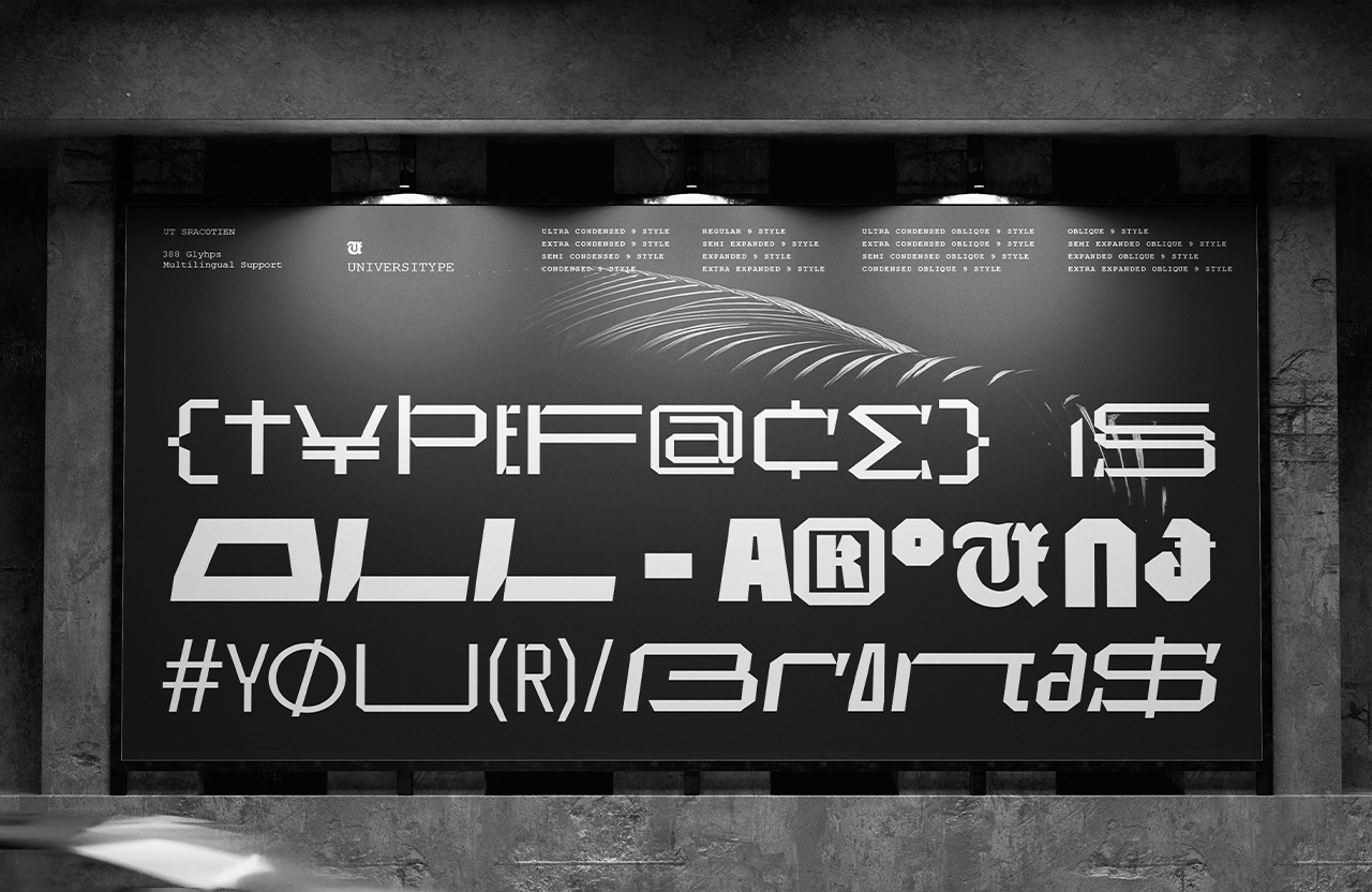 UT Sracotien - A Modern Futuristic Super Family Font