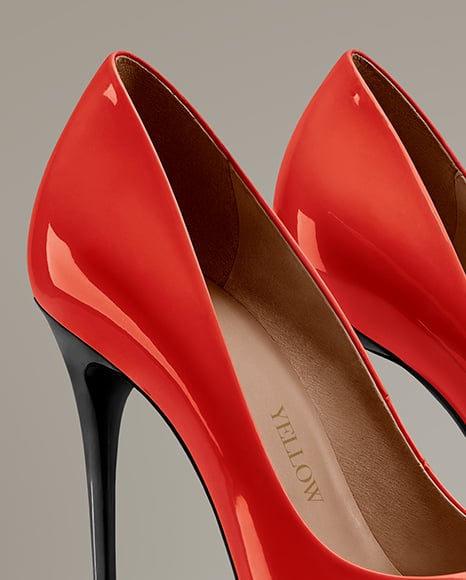 Glossy Stilettos on Shoe Box Mockup