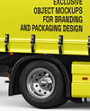 Semi Trailer Truck Mockup - Front Half Side View