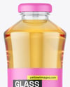 Glass Bottle with Apple Juice Mockup