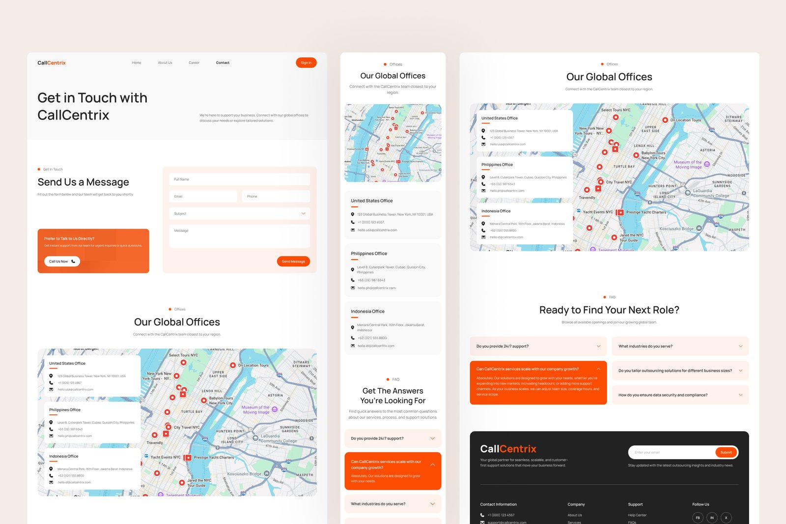 CallCentrix – Customer Support Website UI Figma Template