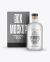 Frosted Glass Bottle with Box Mockup
