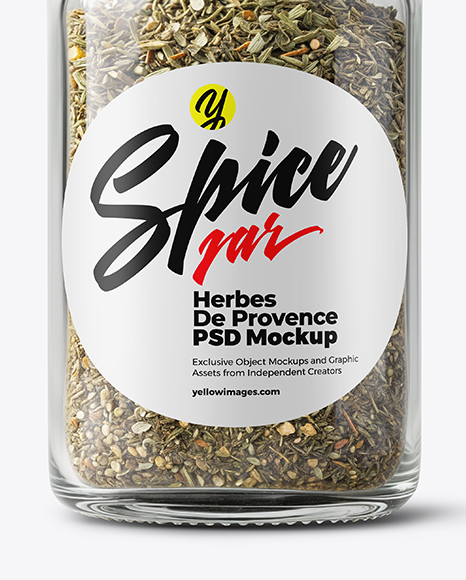 Glass Jar with Herbes de Provence Mockup