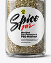 Glass Jar with Herbes de Provence Mockup