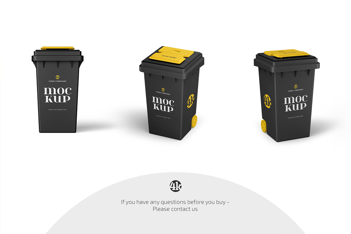 Rubbish Bin Mockup Set