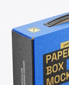 Kraft Paper Box with Plastic Handle Mockup
