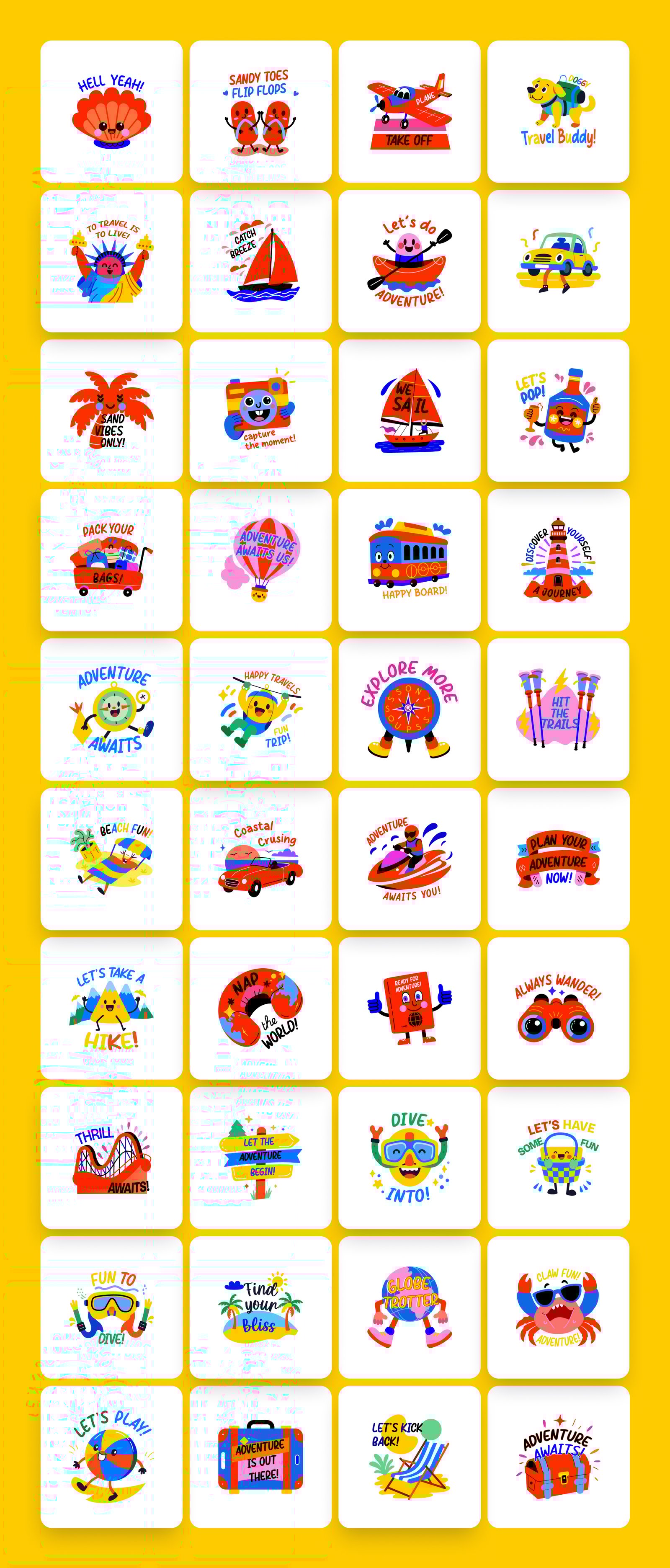 World Travel Stickers