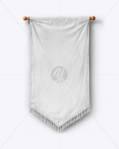 Vertical Flag With Wooden Pole Mockup