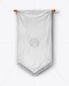 Vertical Flag With Wooden Pole Mockup