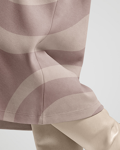 Pair of High-Knee Boots on Women's Legs with Dress Mockup