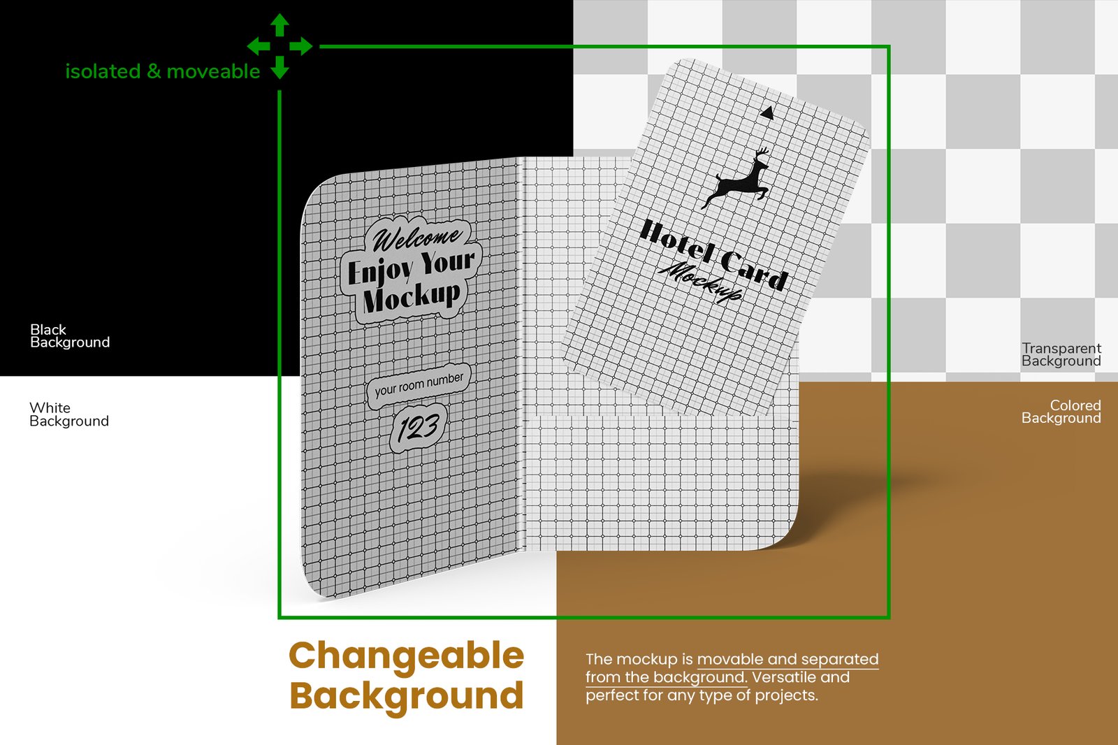 Hotel Room Key Card PSD Mockup Set