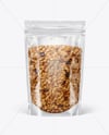Clear Stand-Up Pouch w/ Granola Mockup