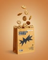 Paper Bag with Cookie Mockup