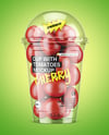 Plastic Cup with Cherry Tomatoes Mockup