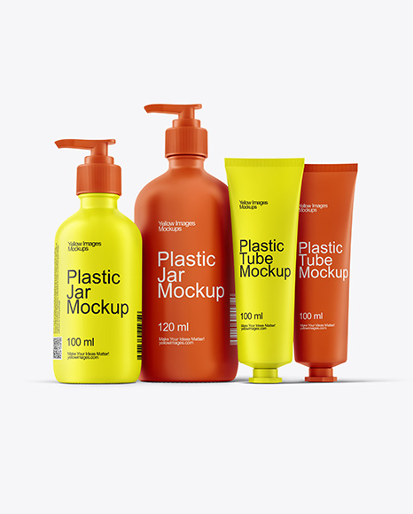 Pump Bottles with Tubes Mockup - Brand