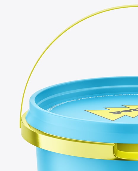 Metallized Plastic Bucket Mockup