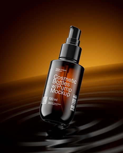 100ml Cosmetic Pump Bottle Mockup - Bottle mockup