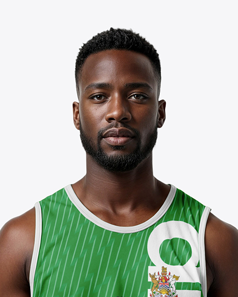 Black Man Wearing Full Basketball Kit Mockup